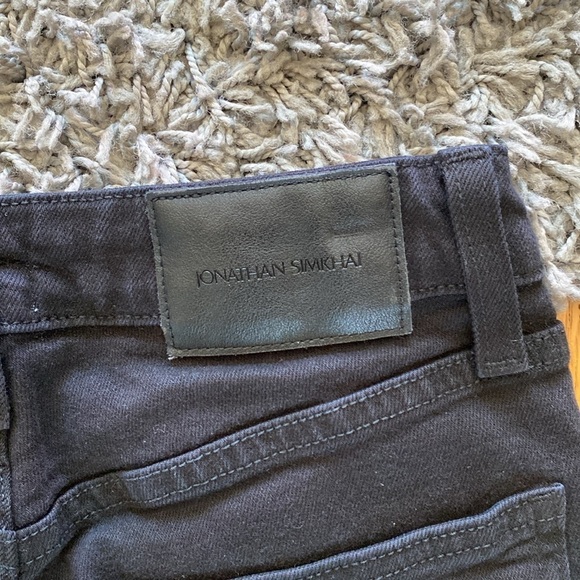 Jonathan Simkhai River High-Rise Two-Tone Stretch Straight-Leg Jeans Size 27 - Picture 10 of 13